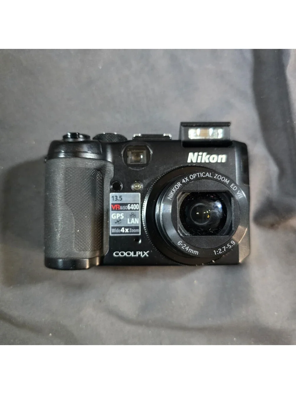 Nikon COOLPIX P6000 Compact Digital Camera Black W/ Battery Charger And Sd Card